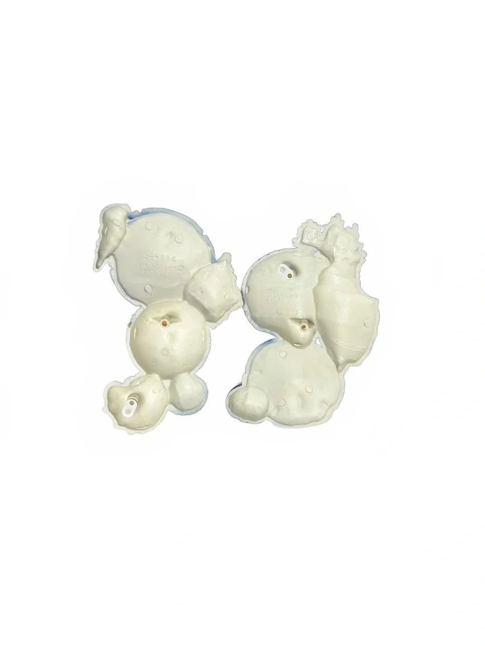 Vintage Plastic Seashell Wall Decor Pair in Navy and White
